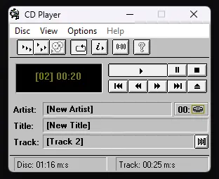 CDPLAYER.EXE with emulated CD-ROM